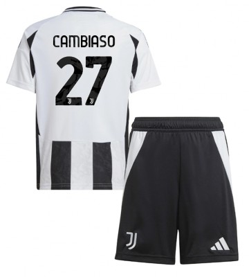 Juventus Andrea Cambiaso #27 Hemmakläder Barn 2024-25 Kortärmad (+ Korta byxor)